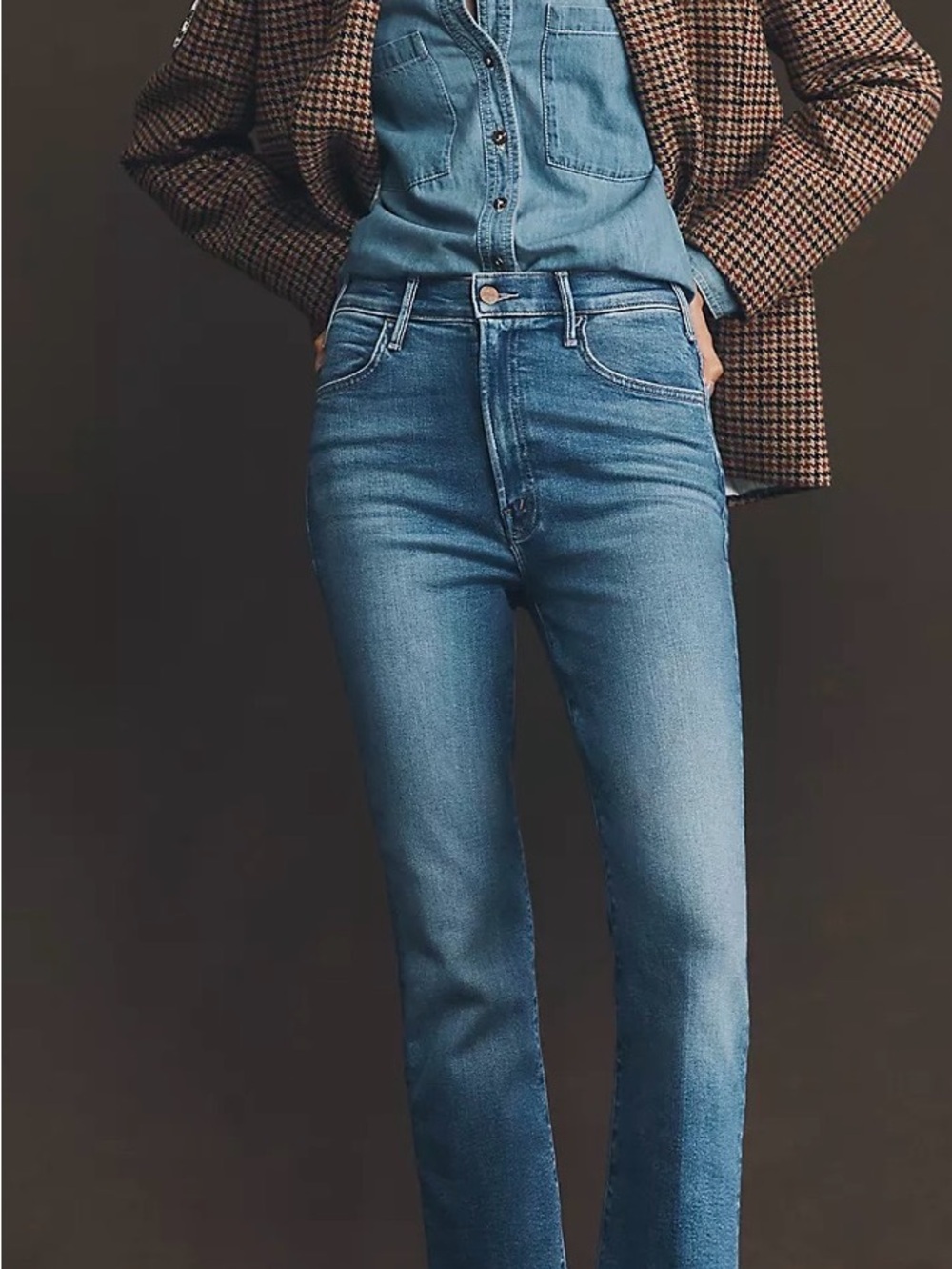 MOTHER The Hustler Mid-Rise Ankle Jeans